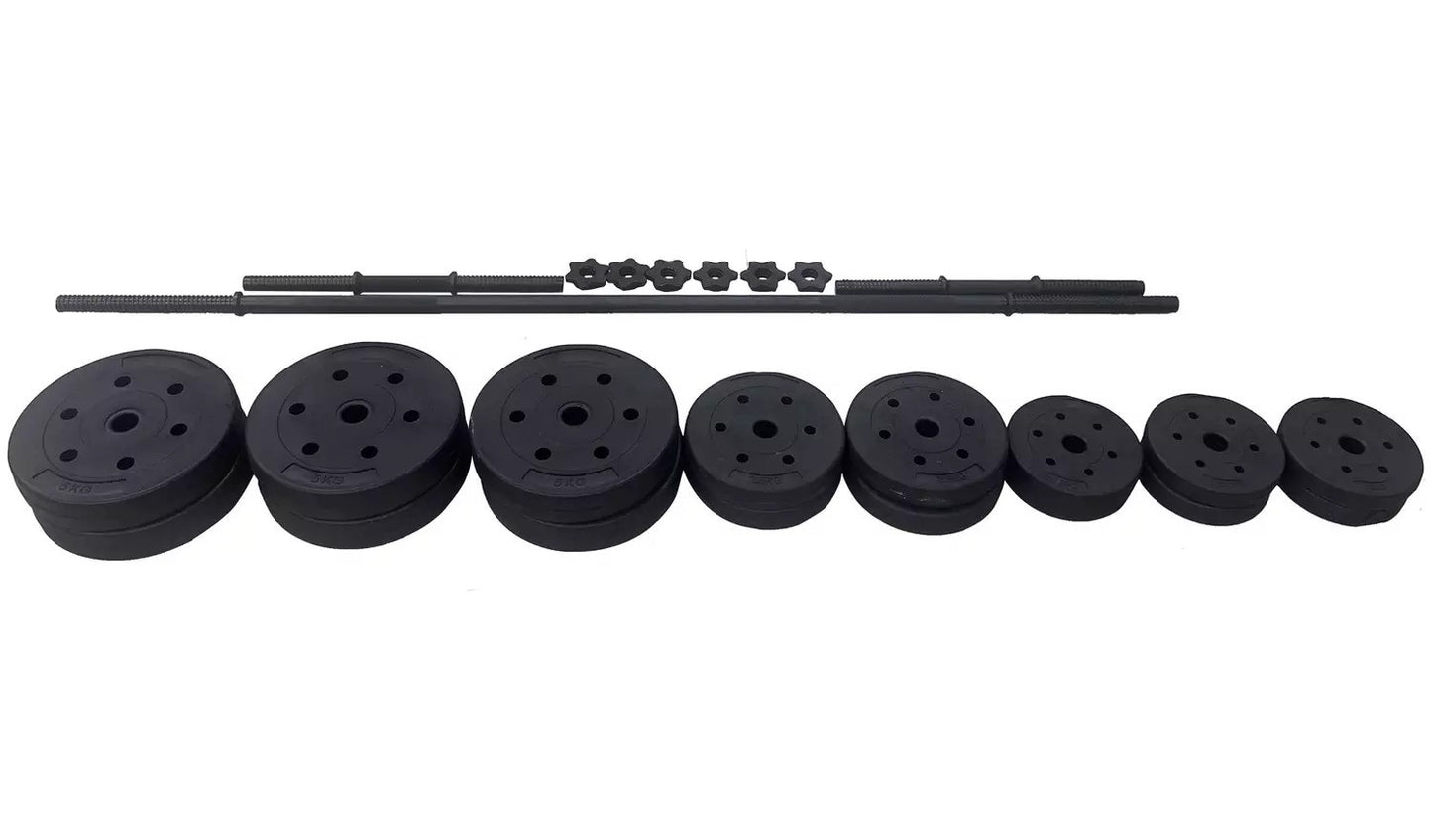 Opti Vinyl Durable Dumbbell and Barbell Set - 50kg