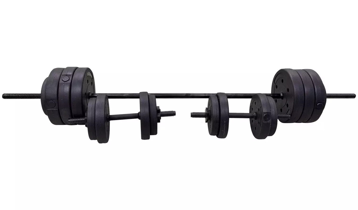 Opti Vinyl Durable Dumbbell and Barbell Set - 50kg