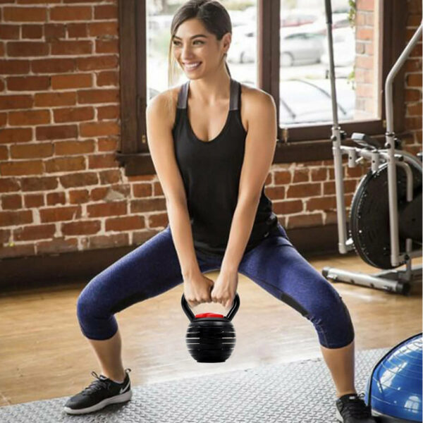 Black 18kg Adjustable Kettlebell Compact Weight for Fitness - Image 2
