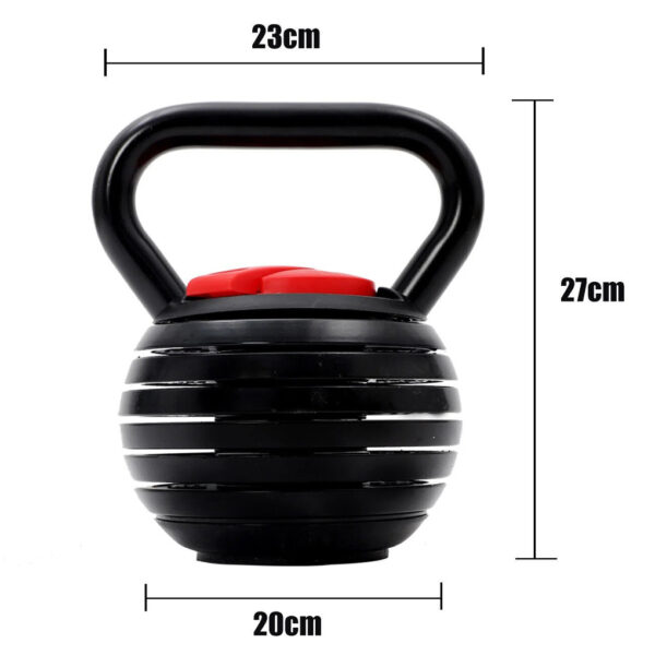 Black 18kg Adjustable Kettlebell Compact Weight for Fitness - Image 3