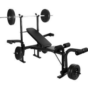 Multi Gym - Adjustable Weight Bench with Barbell Rack (Foldable)