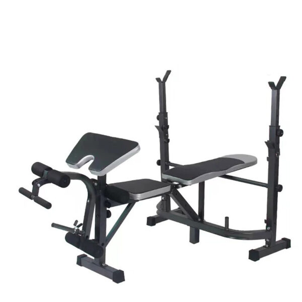 Multi Gym Machine - Adjustable Weight Bench with Barbell Rack - Image 2