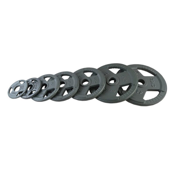 Olympic Tri Grip Weight Plates Cast Iron 2 Inch Hole for Barbell - Image 3